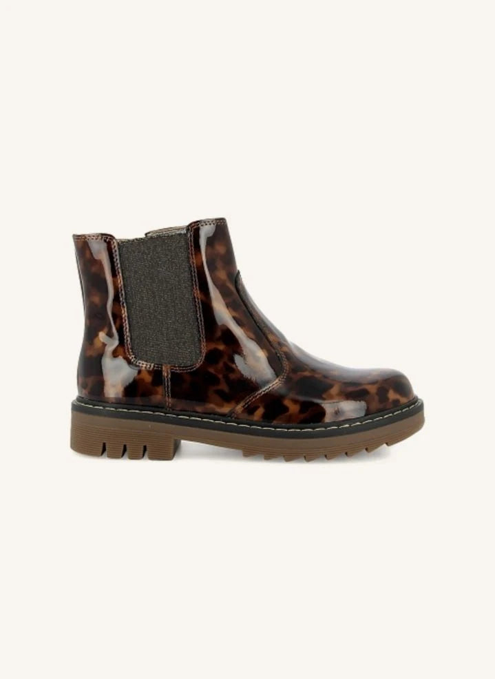 Pom d'Api - Sid JodZip Boots Marble-Patterned Patent Leather | Brown