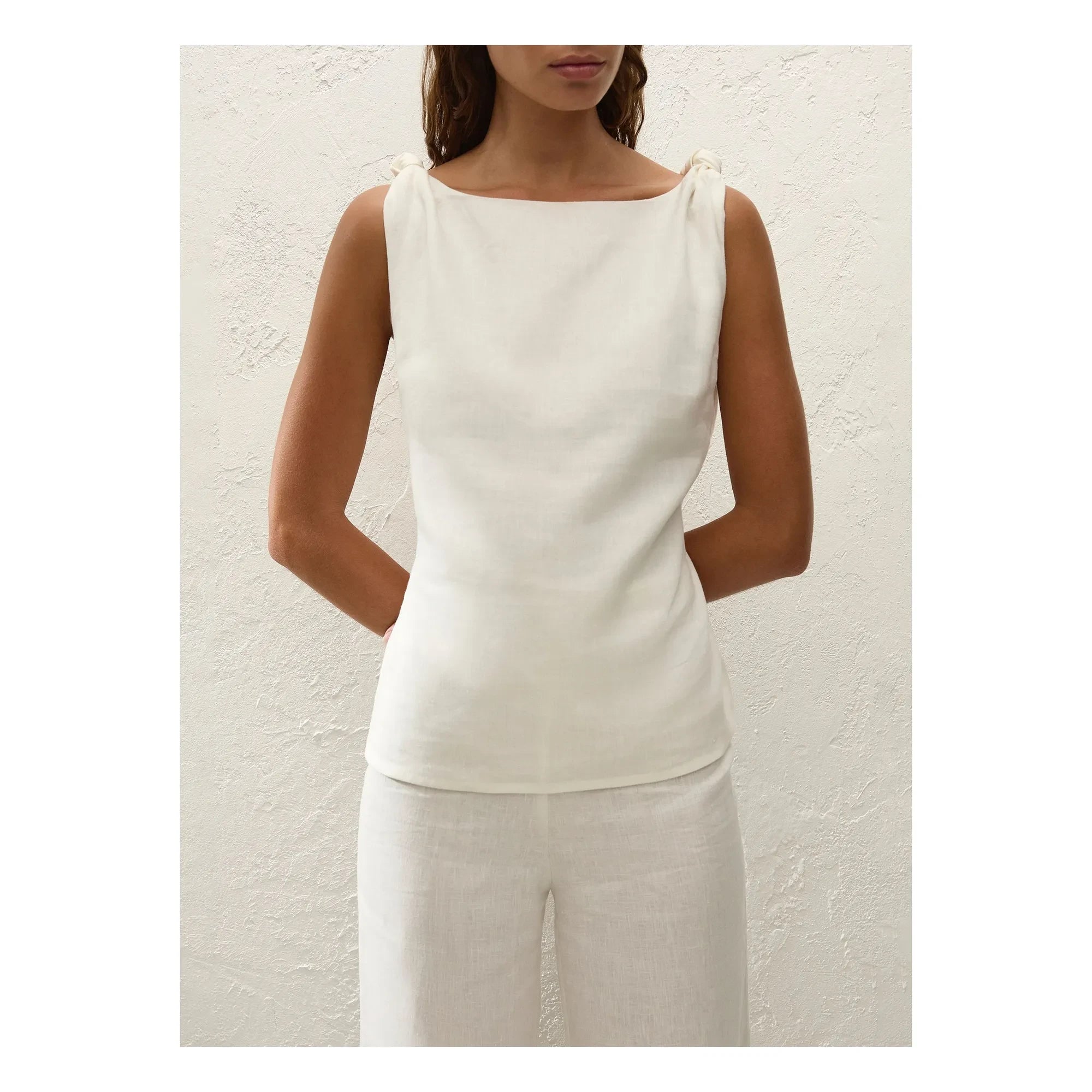 Faithfull the Brand - Ecru Top with Floral Linen
