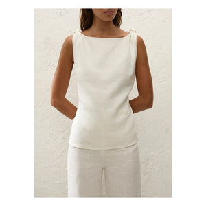 Faithfull the Brand - Ecru Top with Floral Linen
