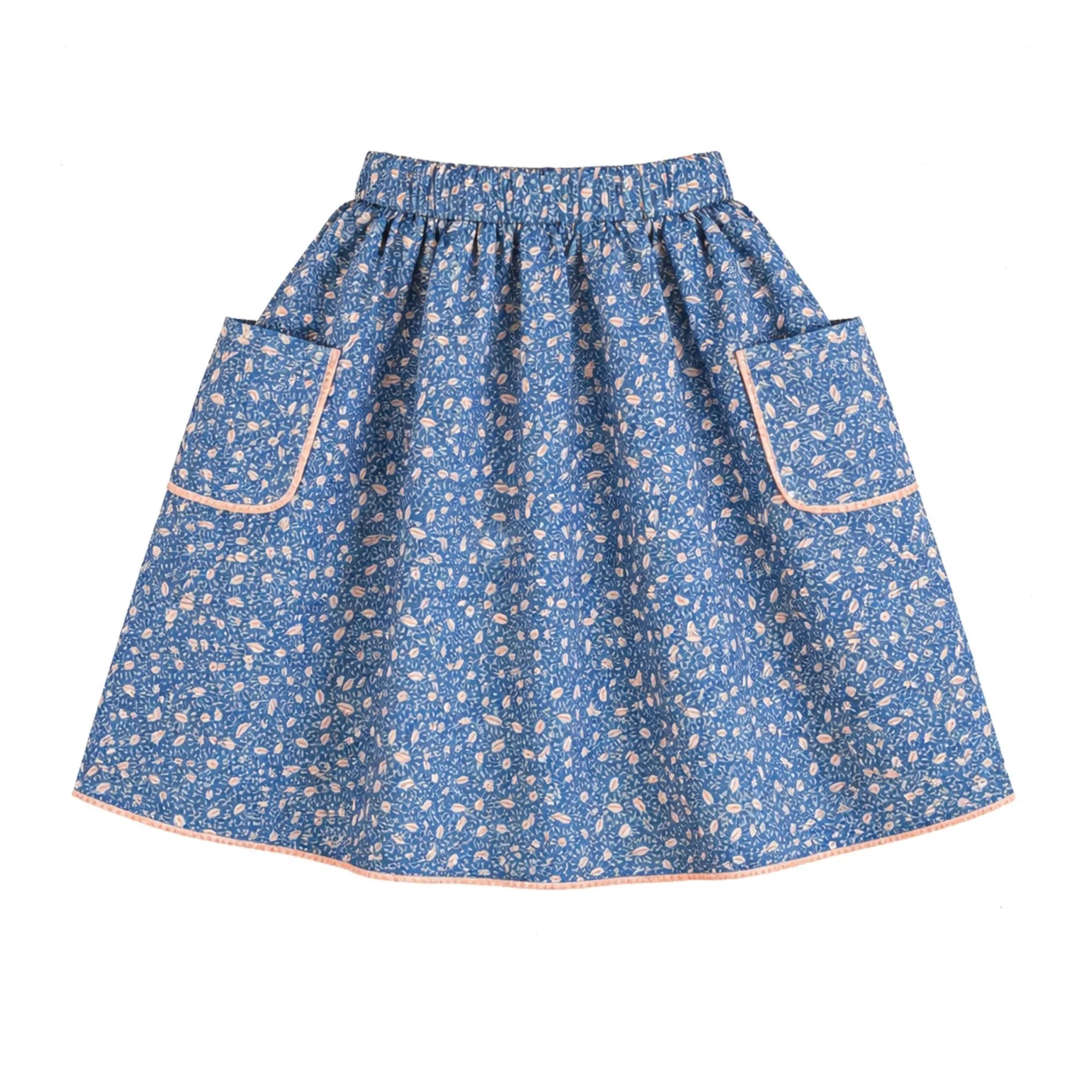 THE LiTTLE POETS - Amália Nature Embroidered Skirt | Royal Blue