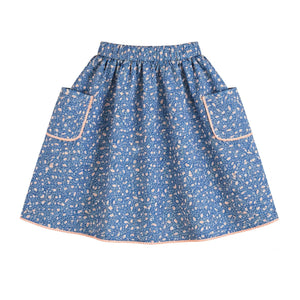 THE LiTTLE POETS - Amália Nature Embroidered Skirt | Royal Blue