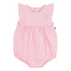 Petit Bateau - Plain Organic Cotton Gingham Romper | Pink