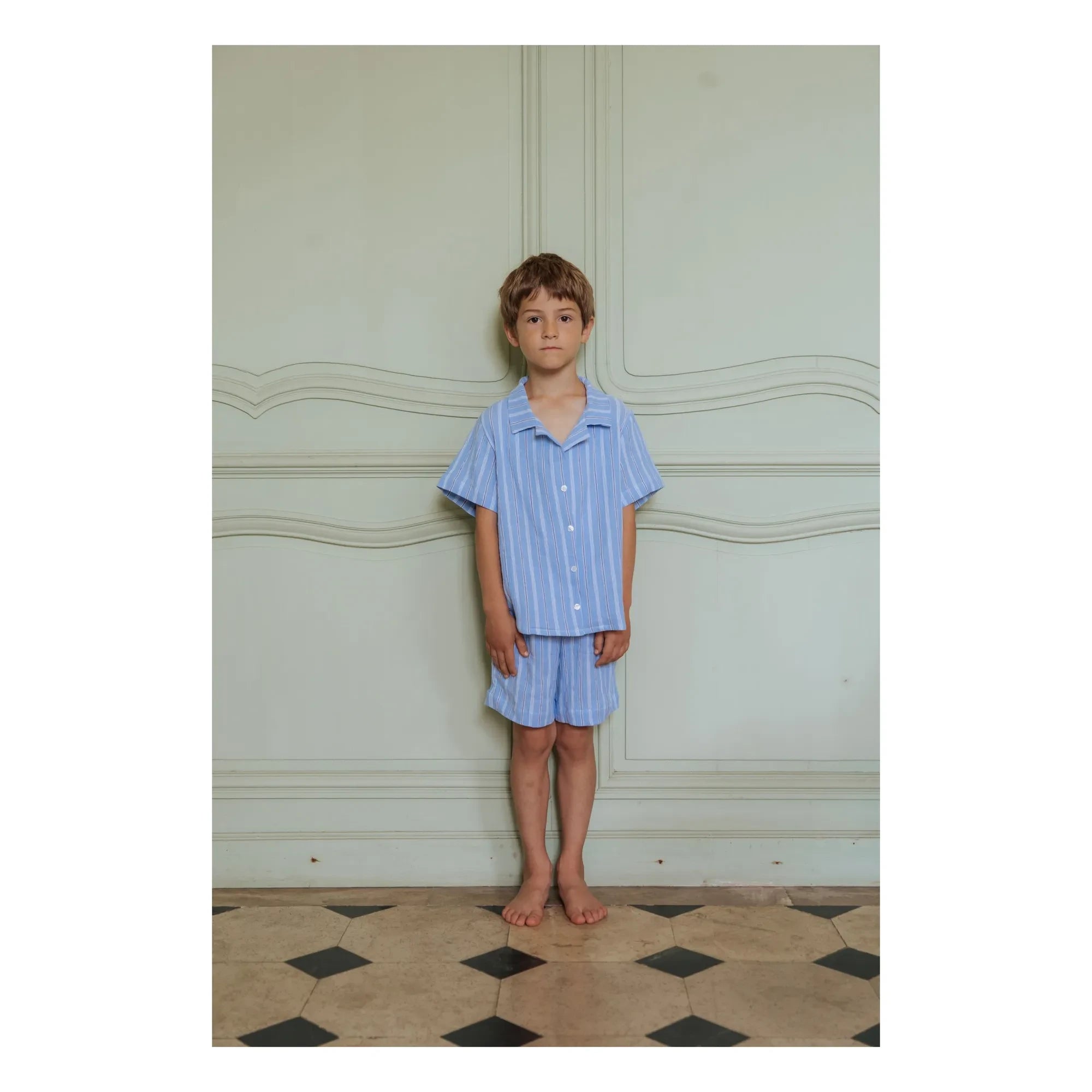 Risu Risu - Organic Cotton Striped Pajama | Blue