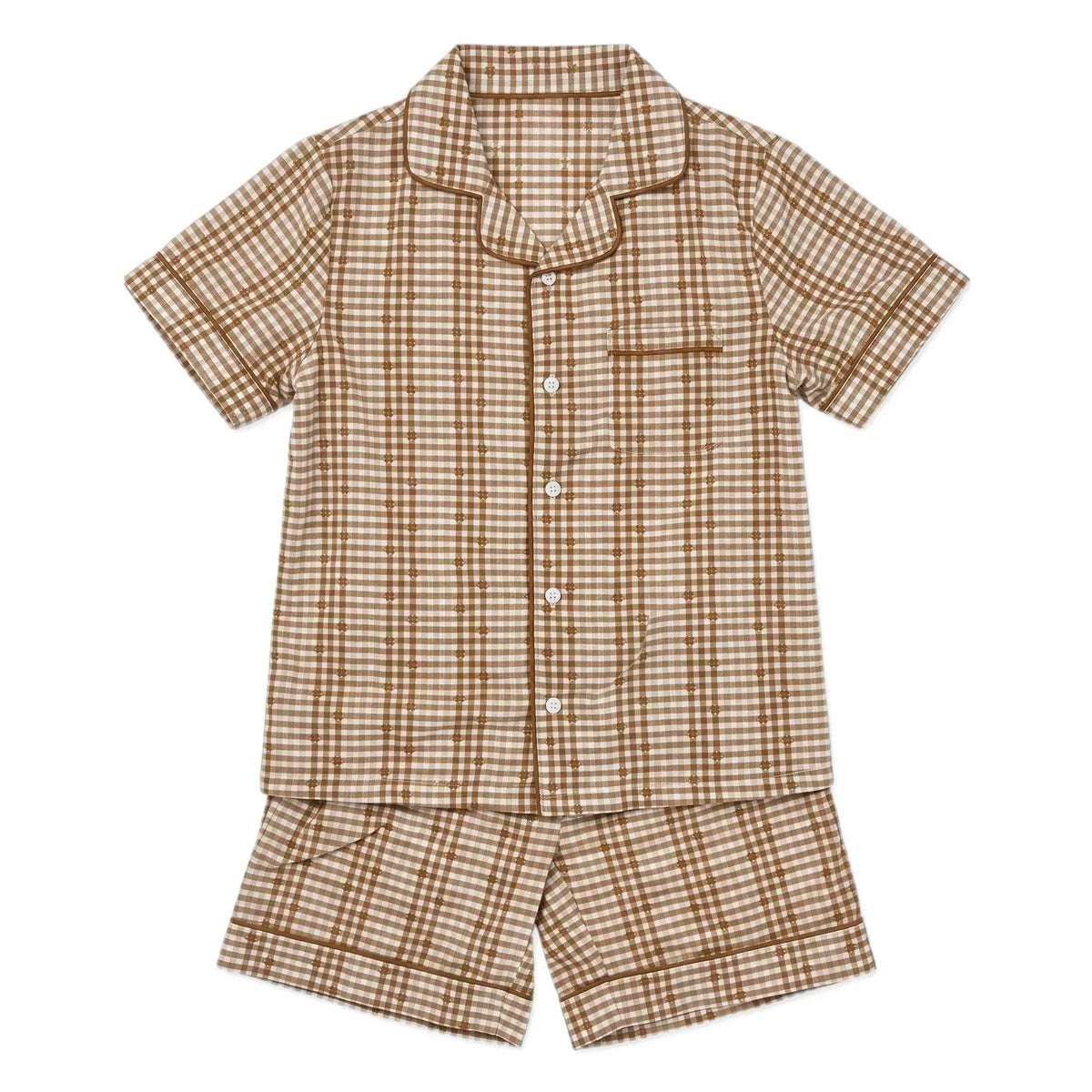 Editions Aimable - Pio Pajamas | Noisette Vichy Cotton