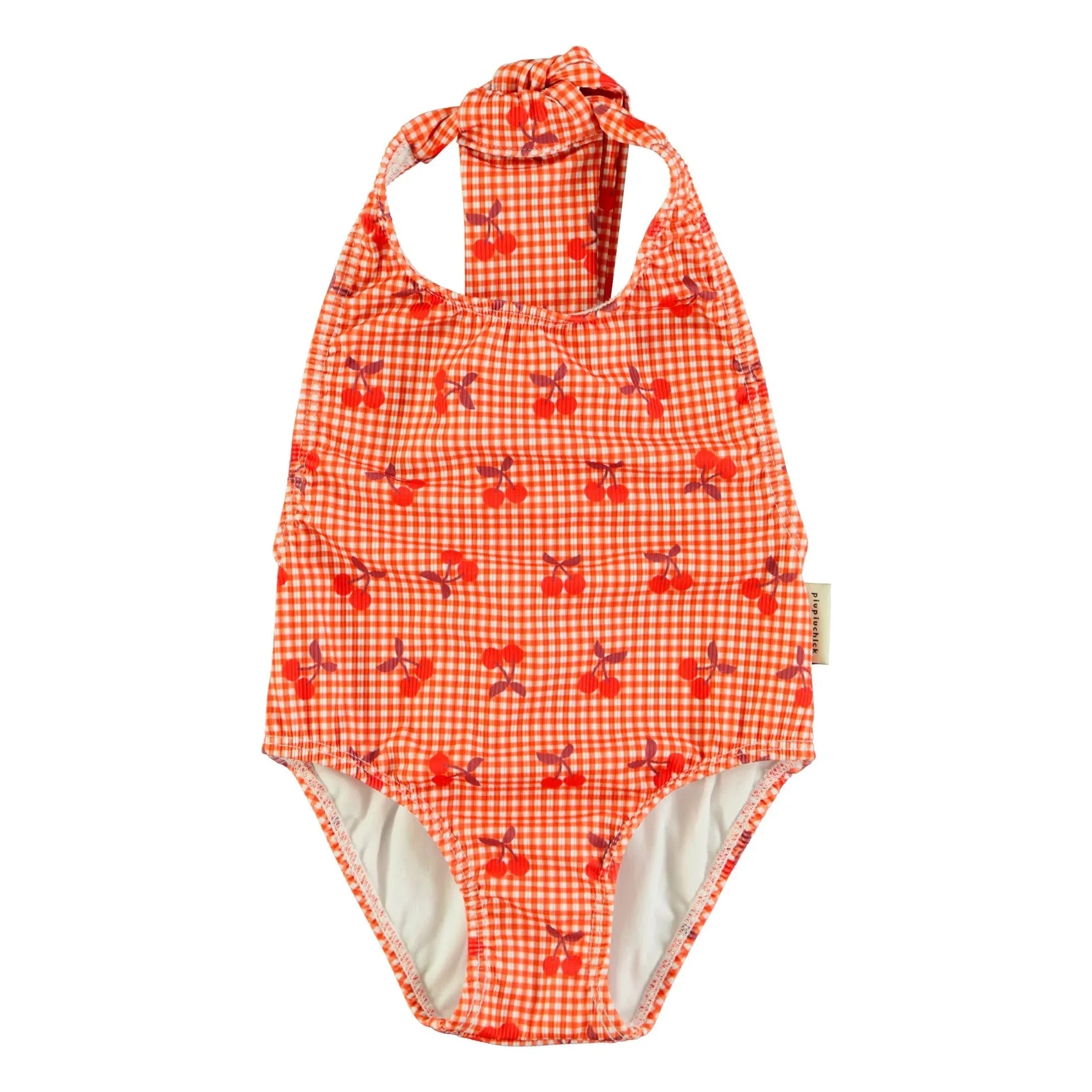 Piupiuchick - Vichy Recycled Fiber Swimsuit | Orange