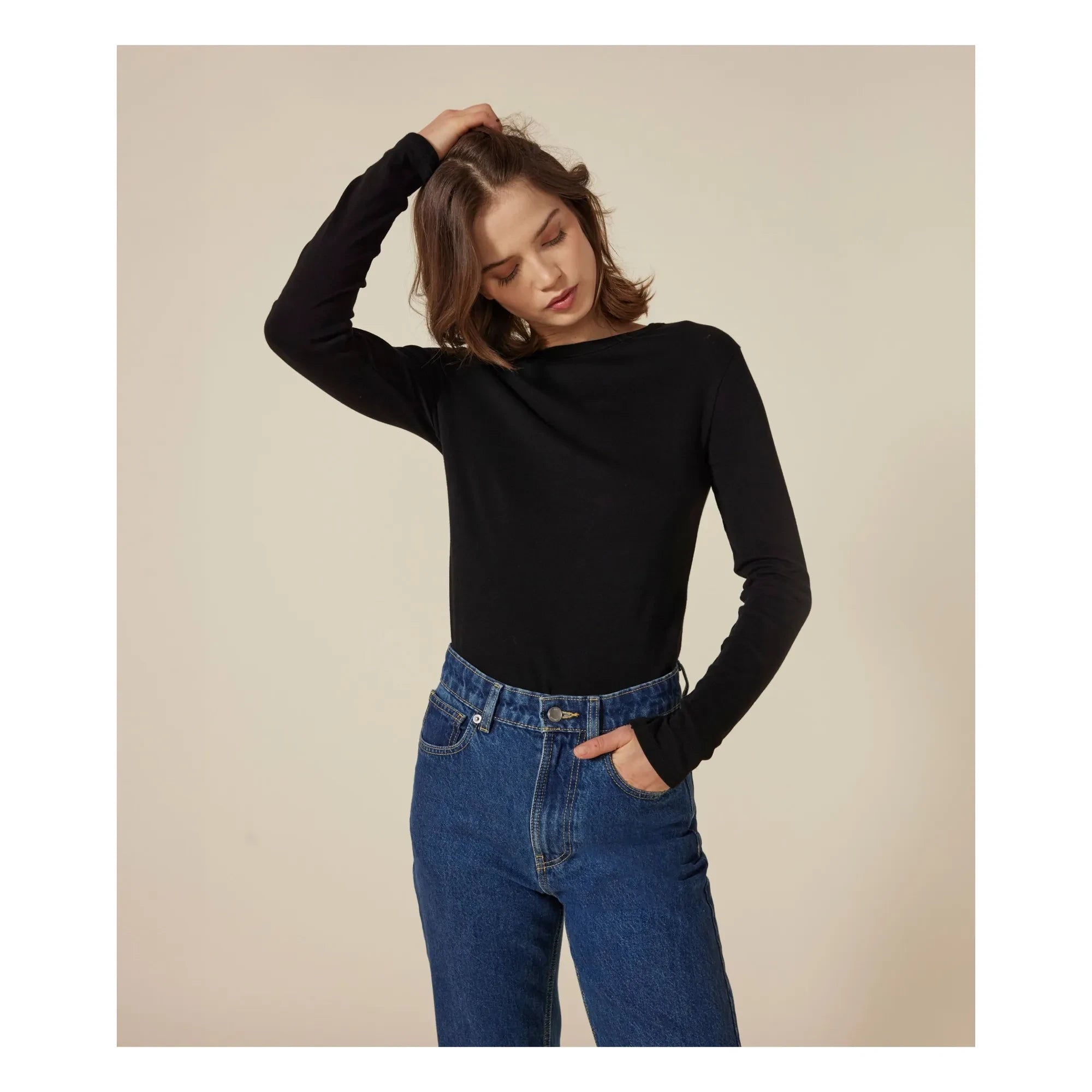 Petit Bateau - Iconic Long Sleeve T-Shirt - Women's Collection | Black