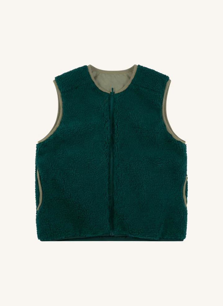 Finger in the nose - Peasy Sherpa Sleeveless Jacket | Green