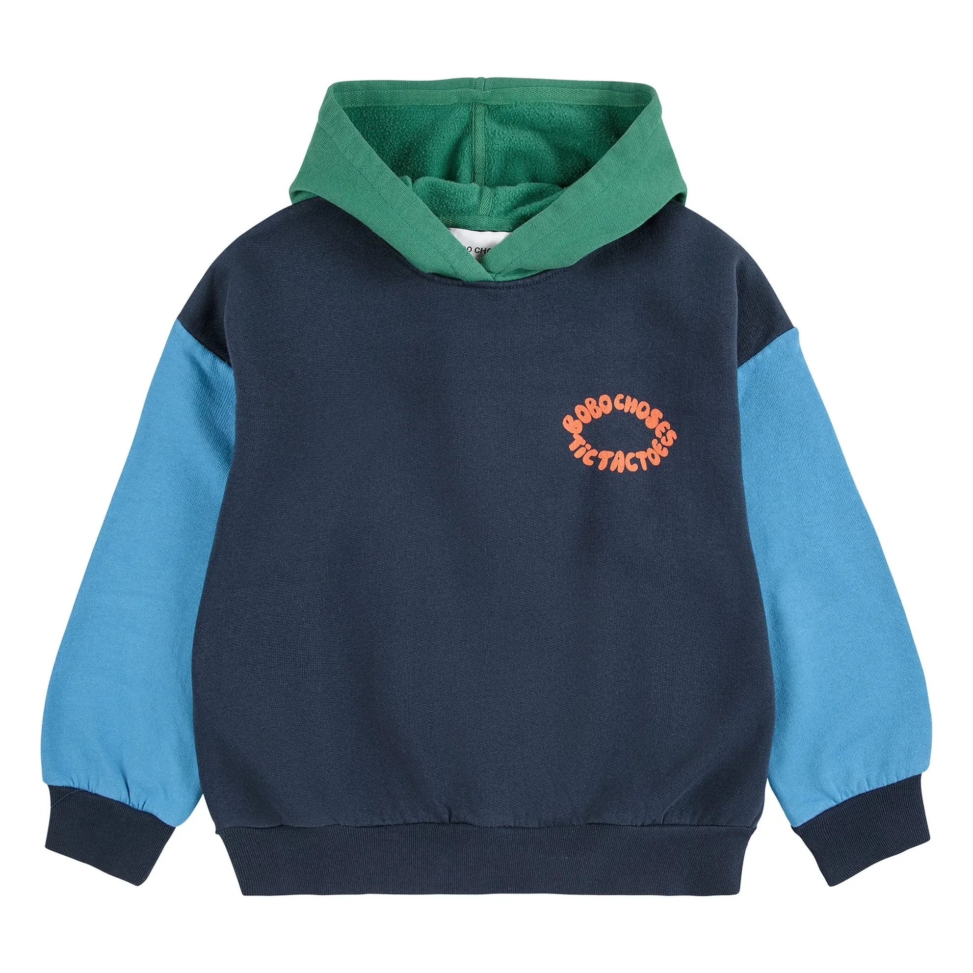 Bobo Choses - Color Block Organic Cotton Hoodie | Blue