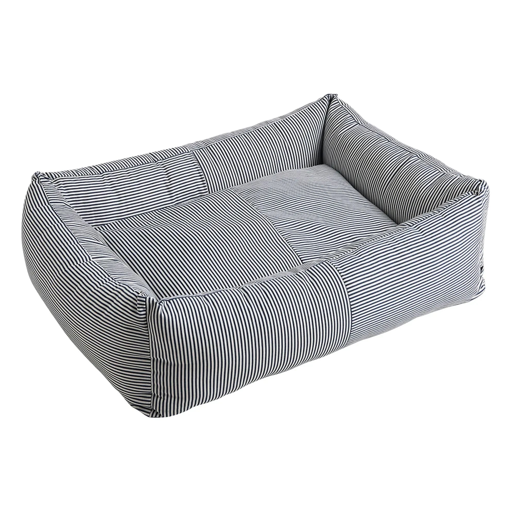 Hay - Striped Dog Bed | Blue
