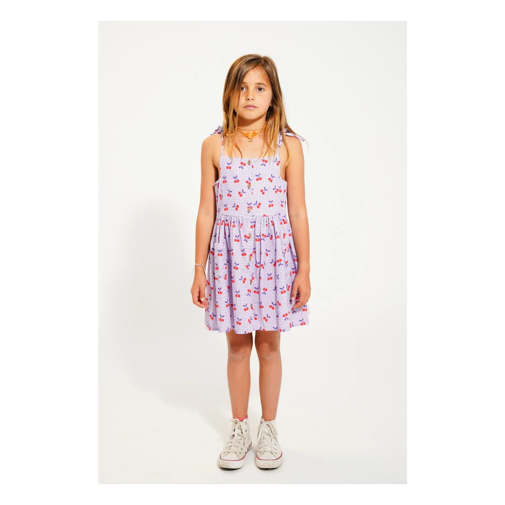 Piupiuchick - Cherry Vichy Romper | Purple
