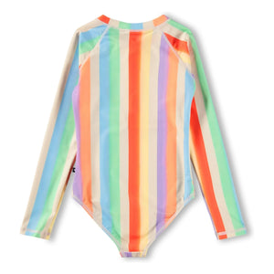Molo - Necky Striped Swimsuit Made from Recycled Fibers | Orange