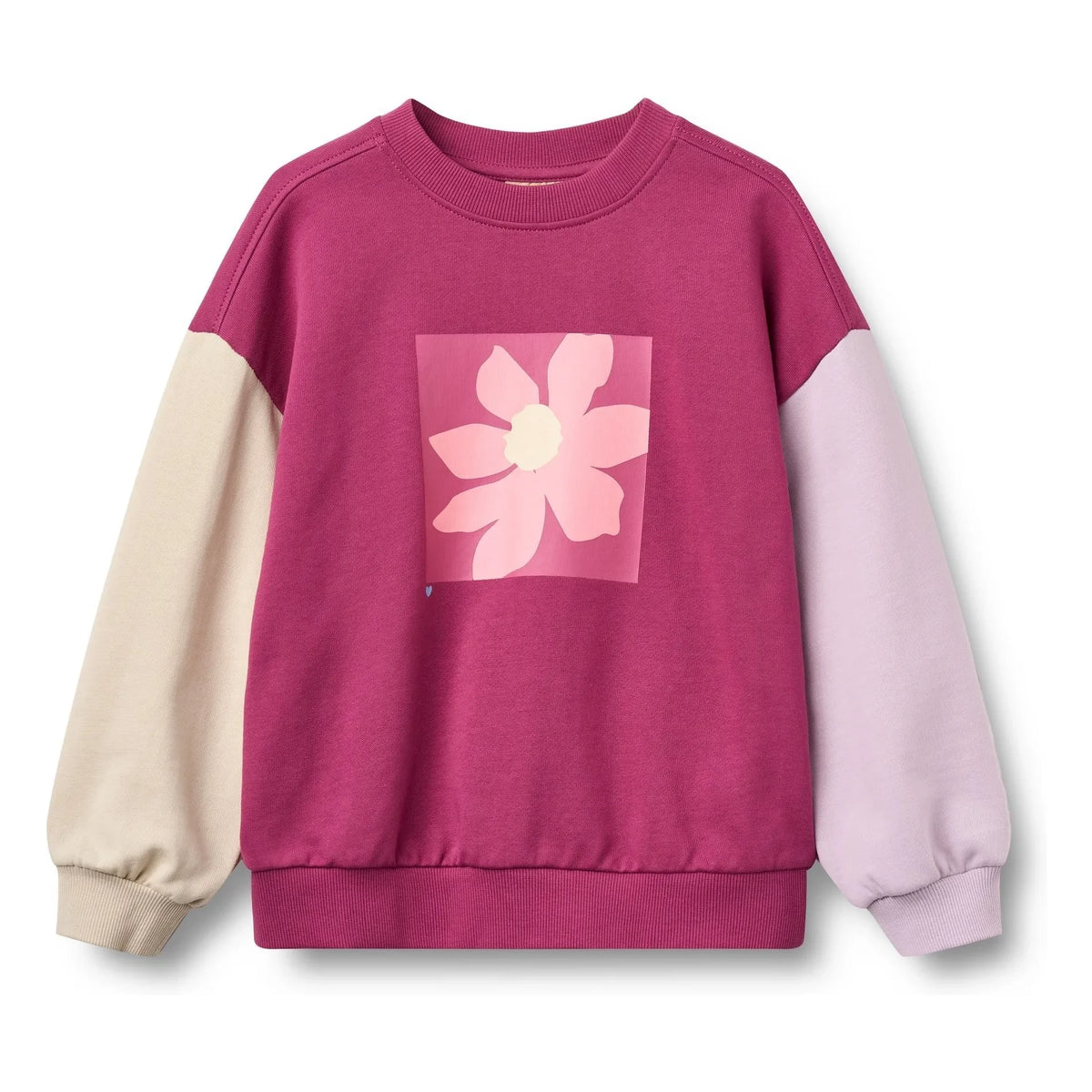 Wheat - Elliot Flower organic cotton sweatshirt | Magenta