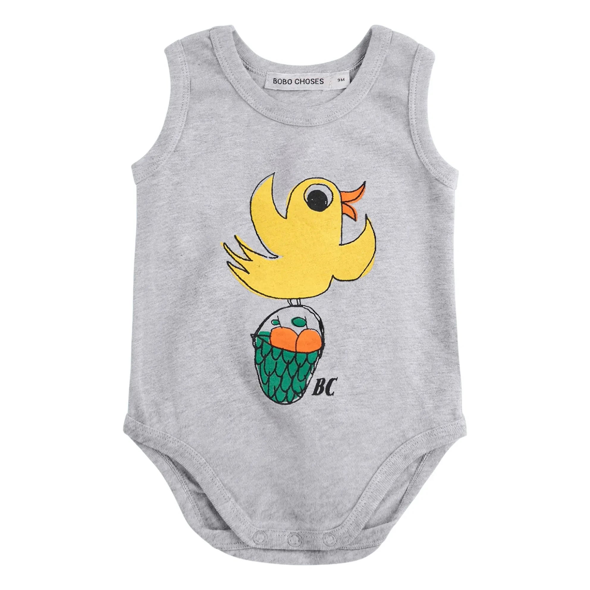 Bobo Choses - Bodysuit Tank Top Oiseau Organic Cotton | Heather Gray