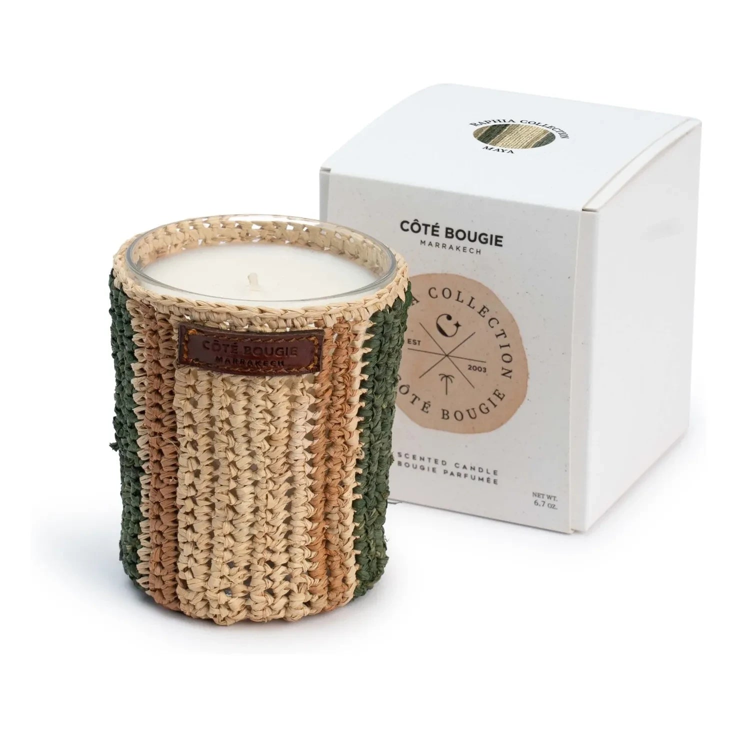 Côté Bougie - Raphia Maya Candle - Mint & Tea