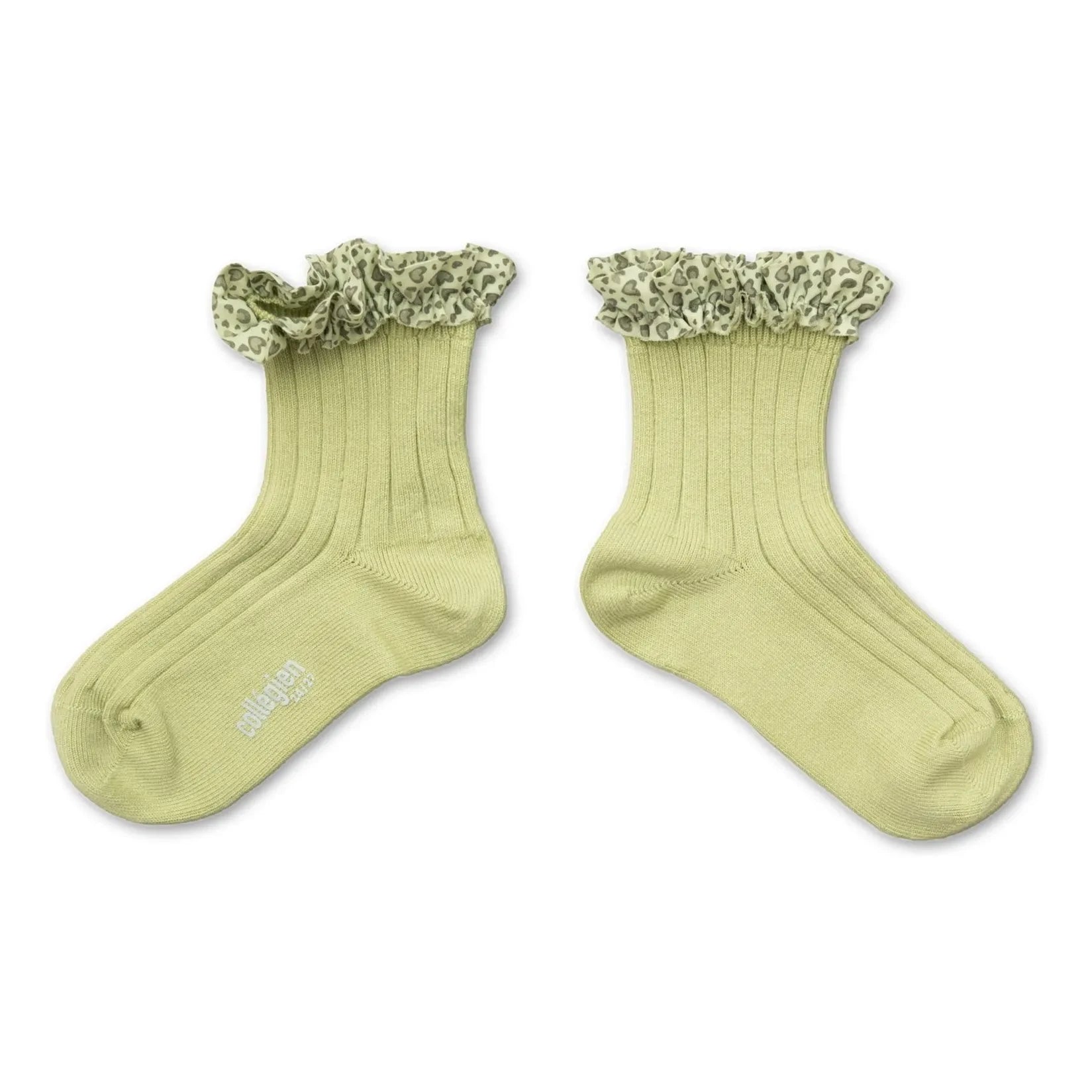 Collégien - Leopard Ruffled Socks Lea | Light Green
