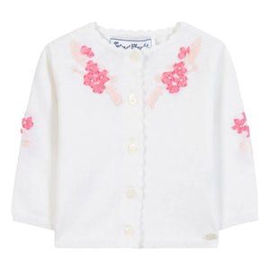 Tartine et Chocolat - Floral Embroidered Cardigan | White