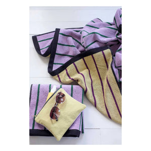La cerise sur le gâteau - Charly thin striped bath towel | Purple