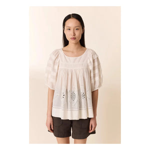 Leon & Harper - Cindie Organic Cotton Blouse | White
