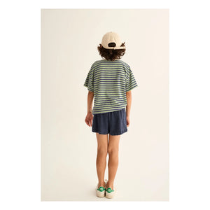 Cozmo - Enea Striped Towel T-Shirt | Navy Blue