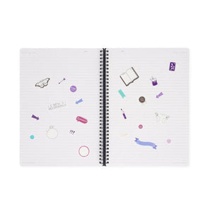 Legami - A4 Lined Defter ile Illustrated Hard Kılıf - Moth - Jotter - Spiral-Bound