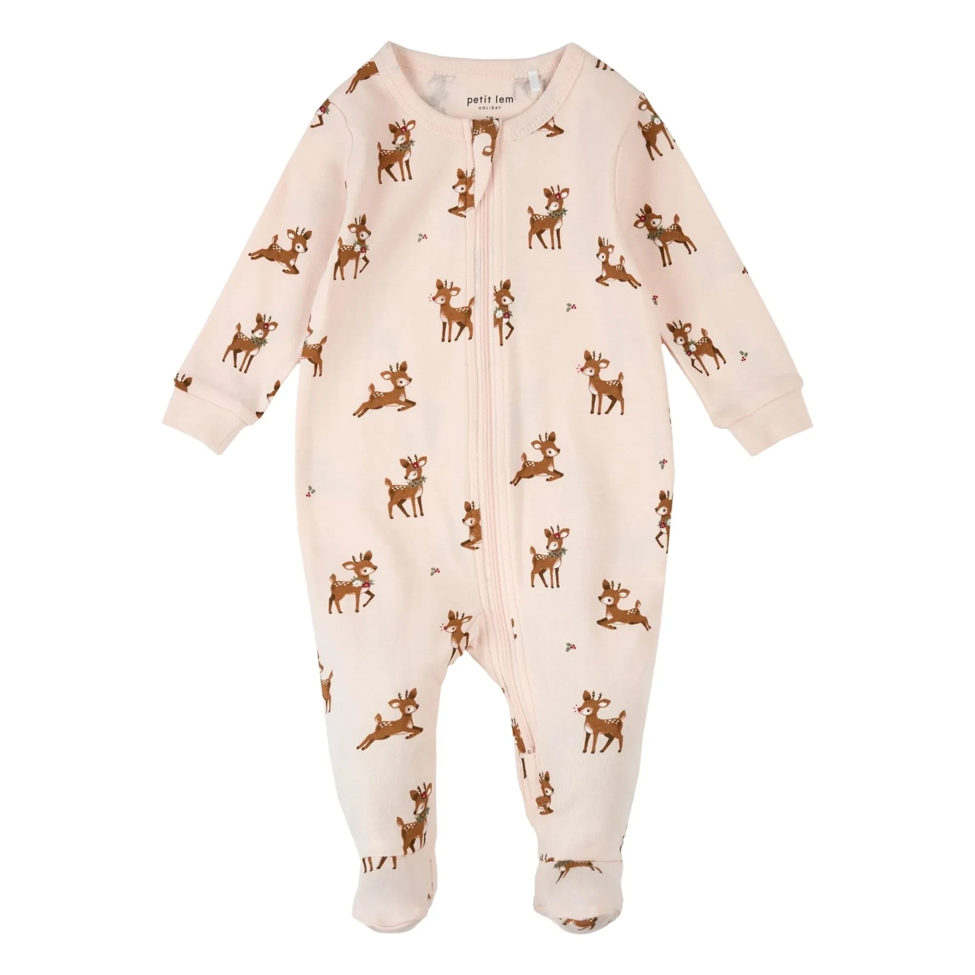 Petit Lem - Footed Pijama Rennes Organic Cotton | Pale Pink