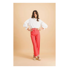 Elise Chalmin - Georgia Checkered Cotton Trousers | Red