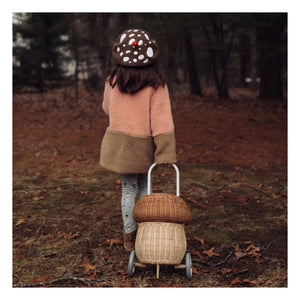 Olli Ella - Wheel Rattan Basket Champignon