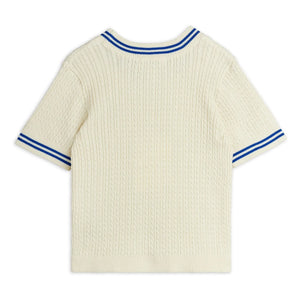 Mini Rodini - Organic Cotton Mesh T-shirt | Ecru