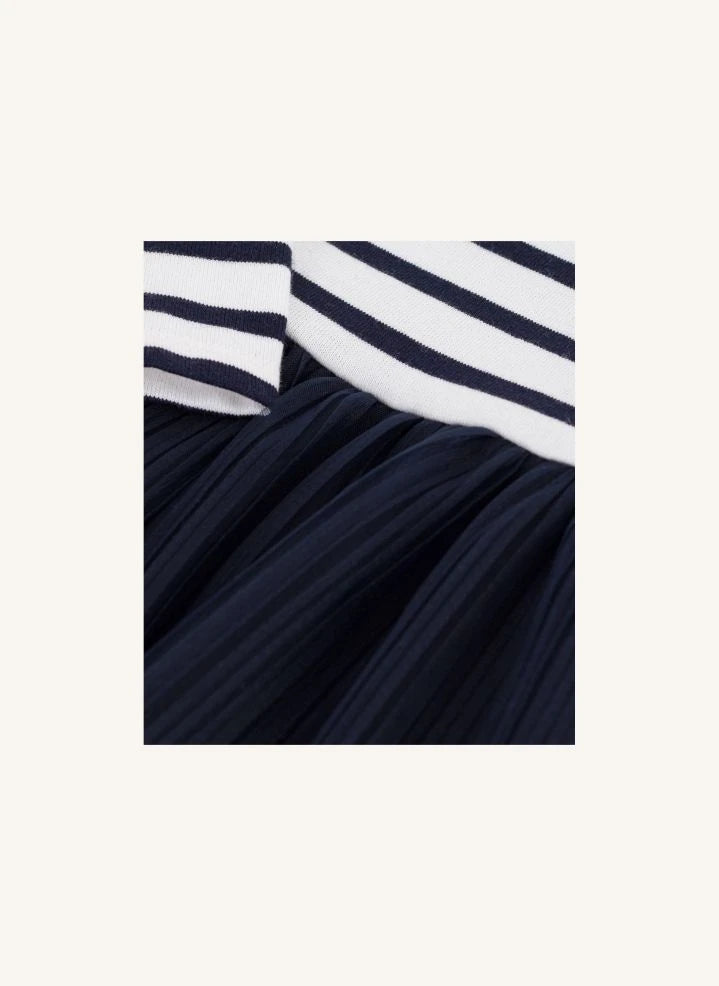 Petit Bateau - Striped Tulle Baby Dress | Navy