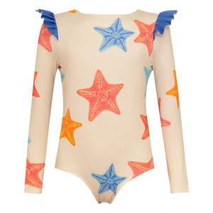 Pepita & Me - Wings Star Long Sleeve Swimsuit | Ecru