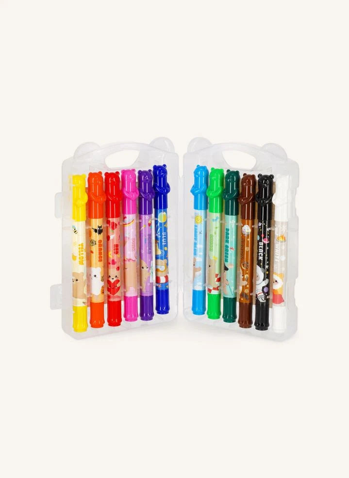Legami - 12-Piece Teddy Friends Felt Tip Pen Set