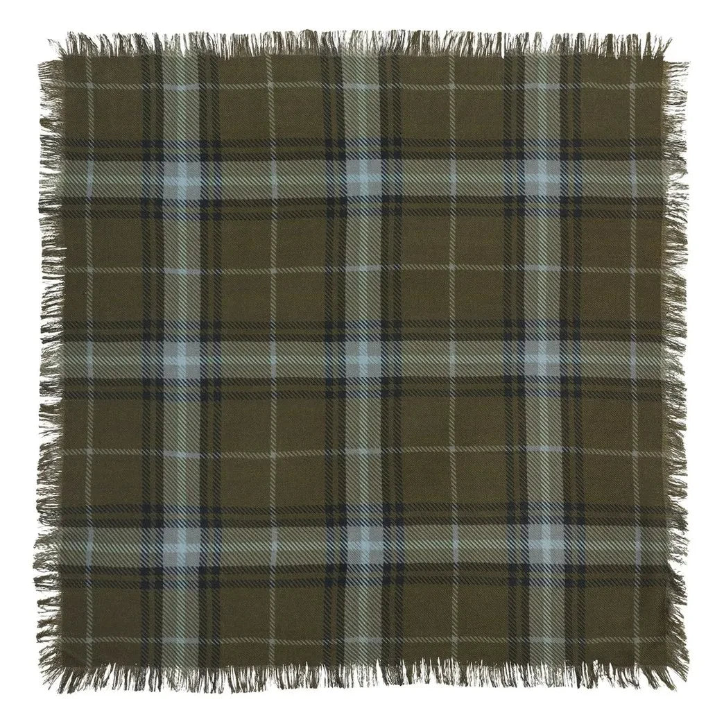 Bompard - Swann Tartan Cashmere Mini Scarf | Olive