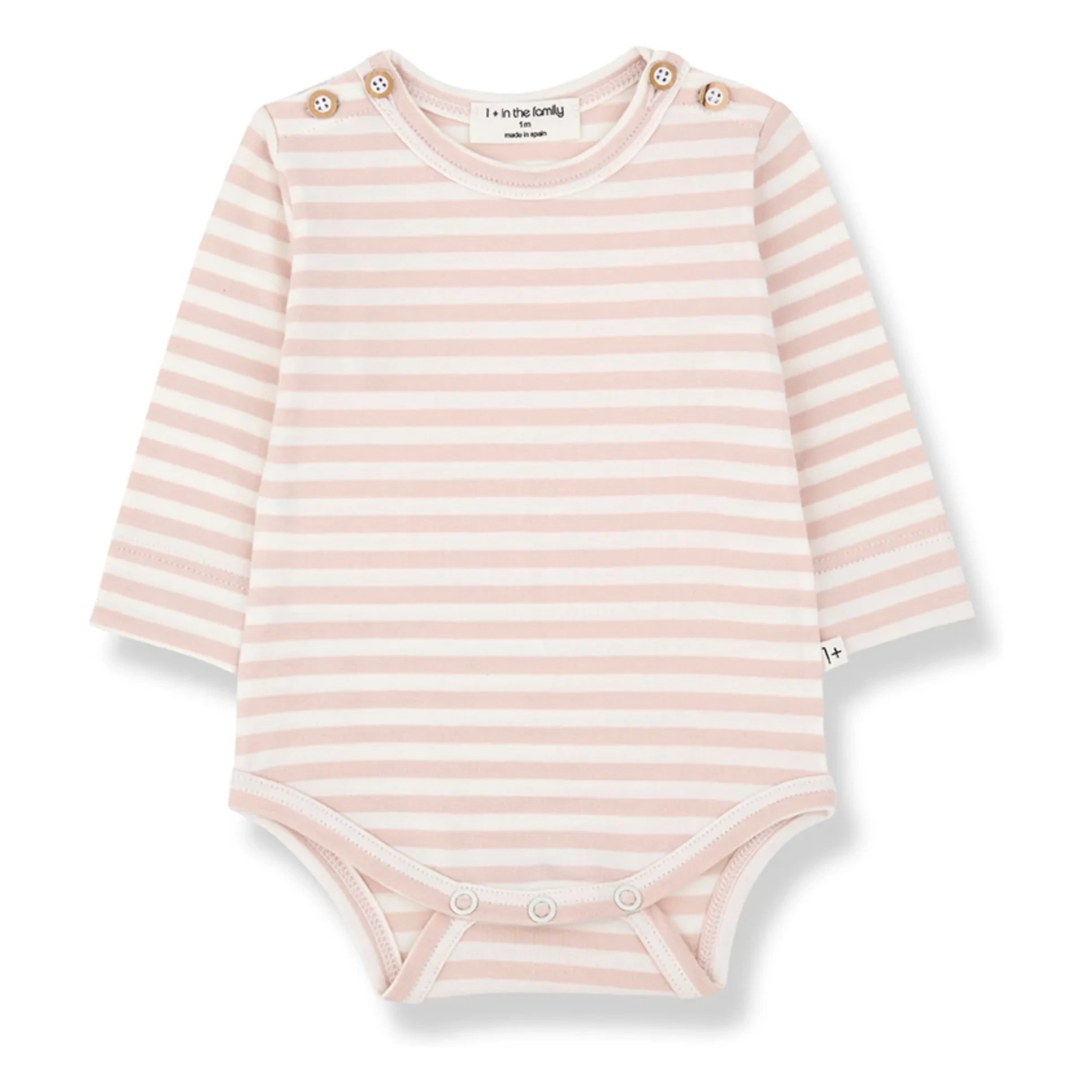 1+ in the family - Striped Biel bodysuit | Beige Pink