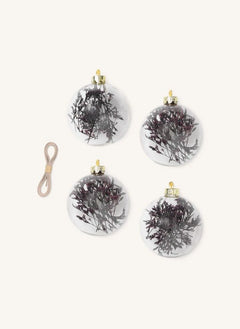 Ferm Living - Flora Glass Christmas Ornaments - Set of 4 | Plum