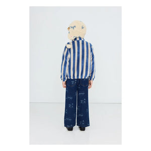Tinycottons - Striped Fleece Jacket | Petrol Blue