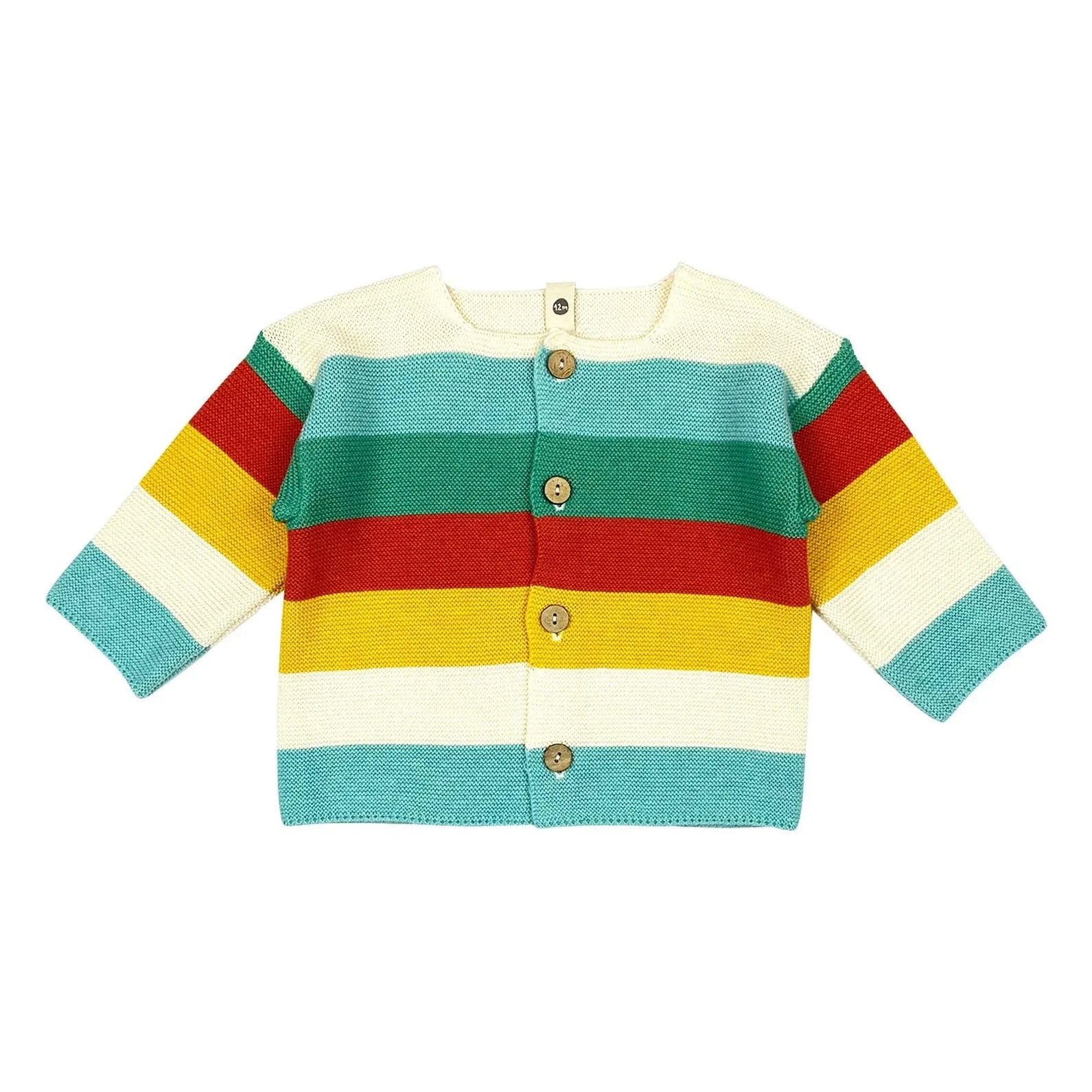 Bayiri - Rainbow Organic Cotton Cardigan | Turquoise