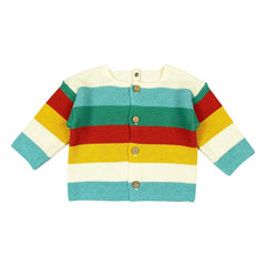 Bayiri - Rainbow Organic Cotton Cardigan | Turquoise