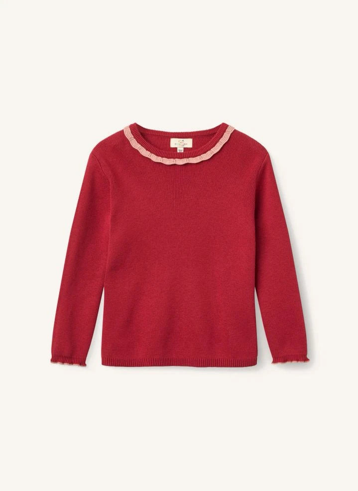 Copenhagen Colors - Organic Cotton Gathered-Neck Sweater | Red