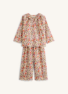 Apaches - Dunai Floral Pattern Pajamas | Beige