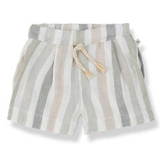 1+ in the family - Vilopriu Striped Linen Bermuda Shorts | Off-white