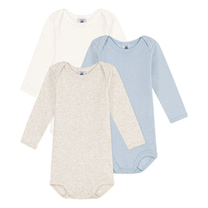 Petit Bateau - Pack of 3 Bodysuits | Blue