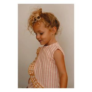 Lilinoa - Striped cotton voile double-breasted top | Powder Pink