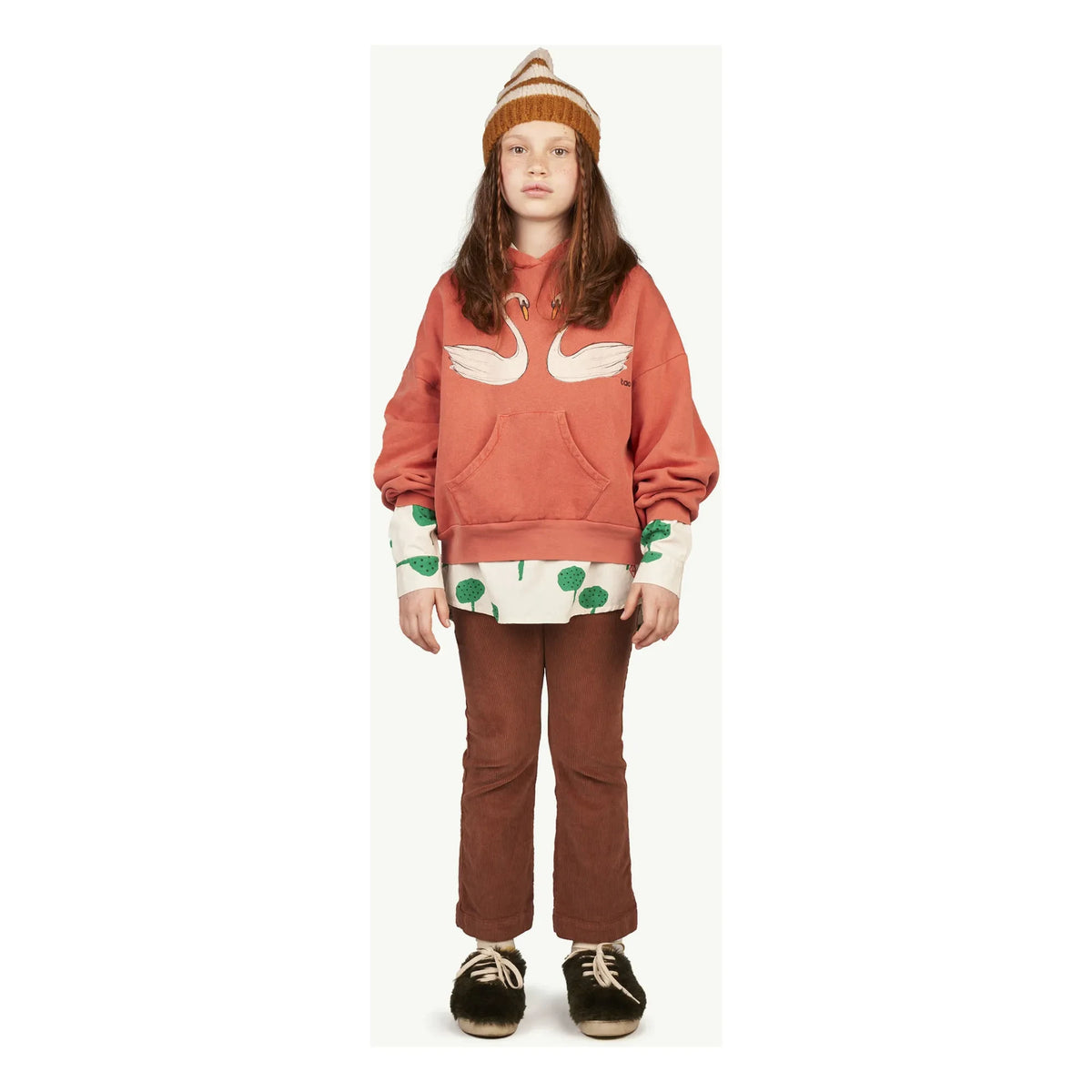 The Animals Observatory - Pony Striped Wool Beanie | Camel
