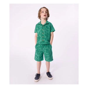 Petit Bateau - Organic Cotton Palm Terry Shorts | Green