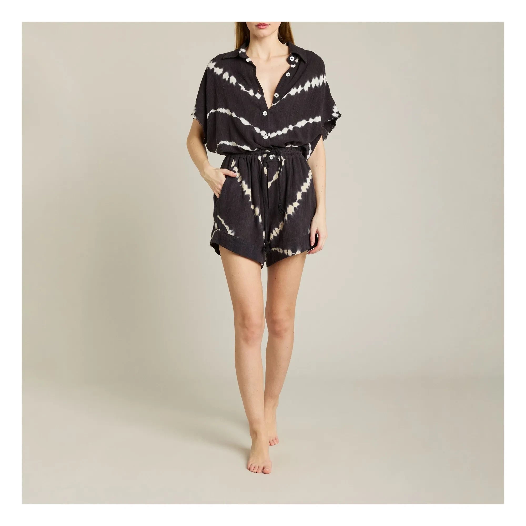 Maison Saint Julien - Porticcio Tie & Dye Shorts | Classic Navy