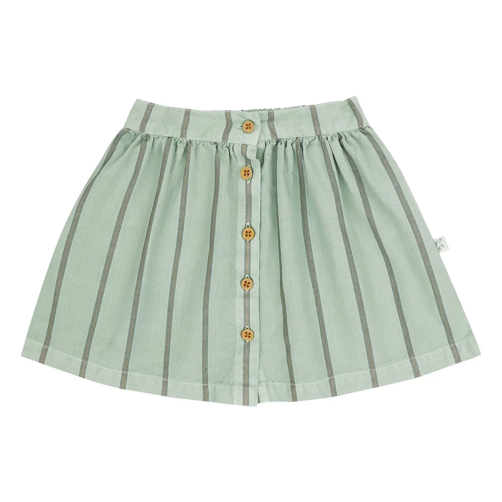 Jenest - Striped Sasha Organic Cotton Skirt | Almond Green
