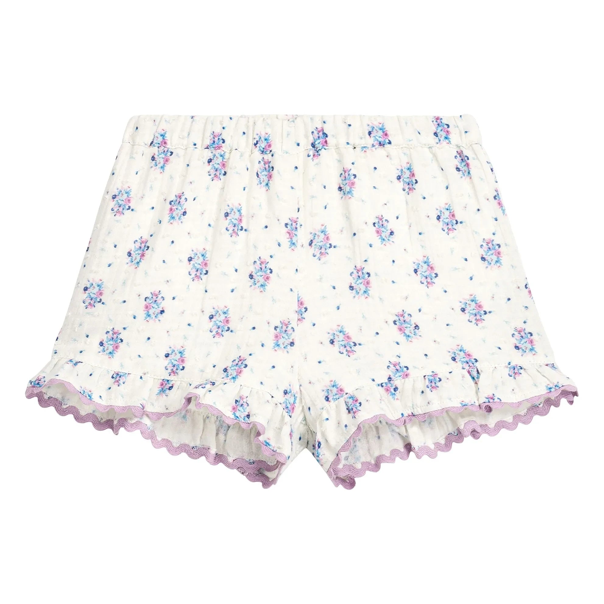 Louise Misha - Vallaloid Floral Pattern Ruffled Shorts | Cream
