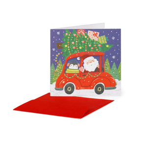 Legami - Mini Christmas Greeting Card - Santa Car