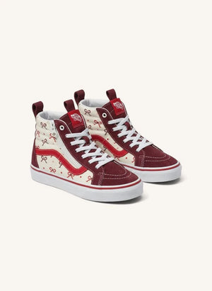 Vans - Burgundy SK8-Hi Reissue Zippered Ankle Sneakers Side Knots