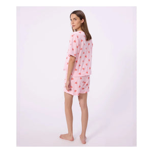 Petit Bateau - Heart-shaped Pajama Shorts | Pink